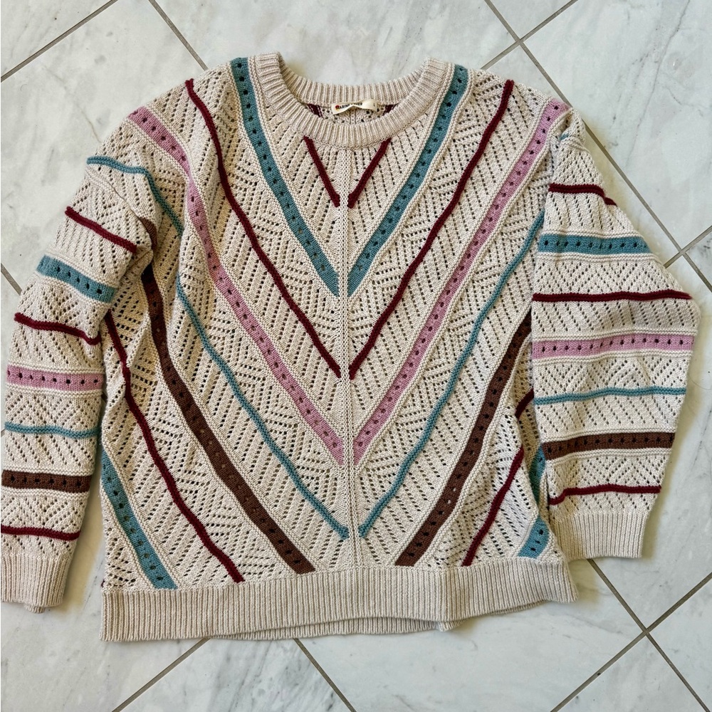 Marine Layer open knit Chevron Knit Sweater size L